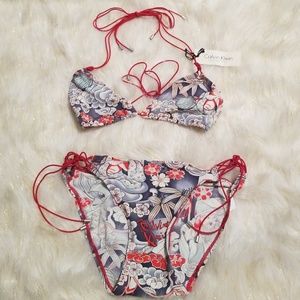 🎈Sale🎈Calvin Klein Red String Graphics Bikini